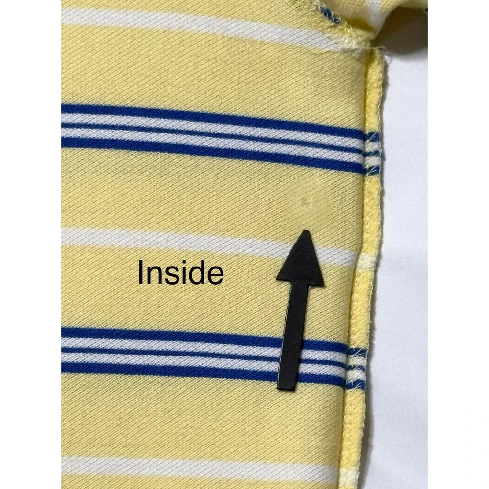 Polo Ralph Lauren Mens S Yellow Blue Striped Cotton Mesh Polo Shirt